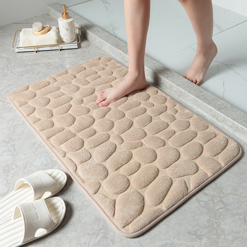 Cushioned Pebble-Texture Bath Mat