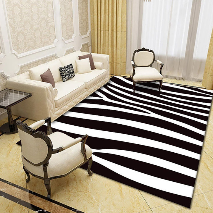 Contemporary living room rug Multicolored geo print rug Polyester pet-friendly easy-care rug | Bowlift