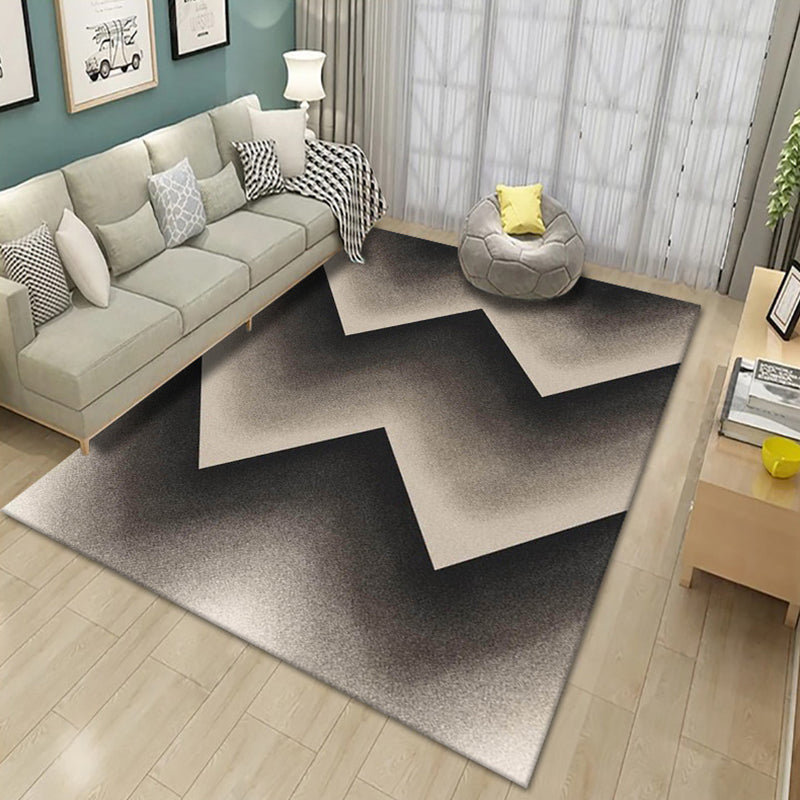 Contemporary living room rug Multicolored geo print rug Polyester pet-friendly easy-care rug | Bowlift