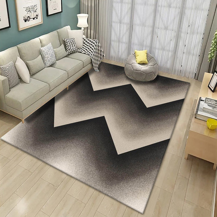 Contemporary living room rug Multicolored geo print rug Polyester pet-friendly easy-care rug | Bowlift
