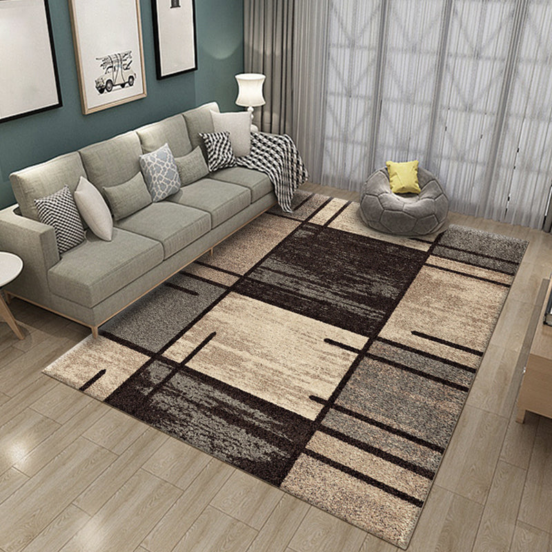 Simple multicolor abstract rug synthetic modern area rug non-slip pad pet-friendly rug for the living room | Bowlift