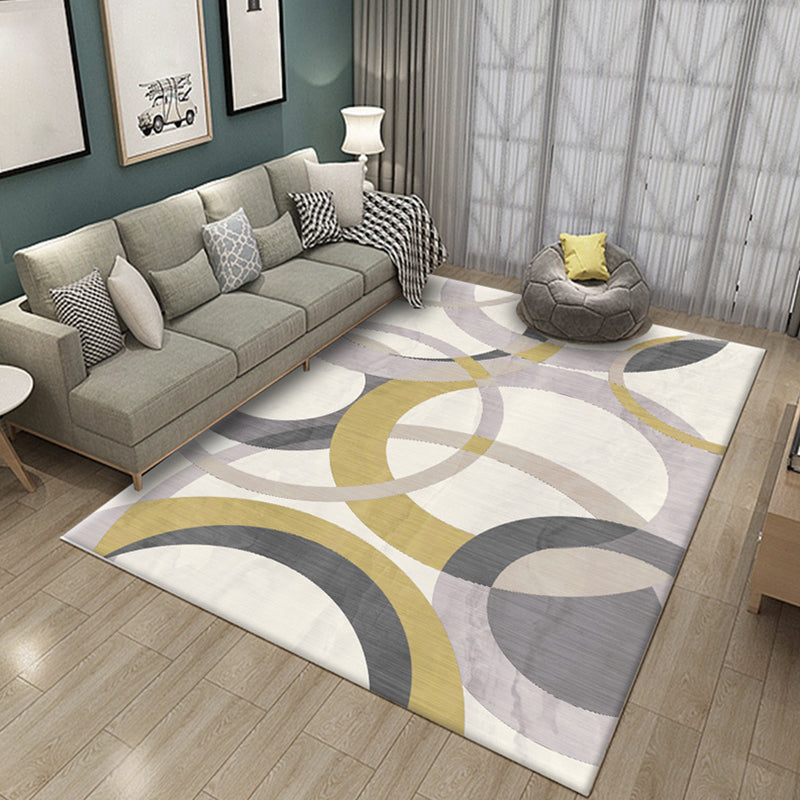 Simple multicolor abstract rug synthetic modern area rug non-slip pad pet-friendly rug for the living room | Bowlift