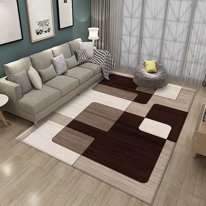 Simple multicolor abstract rug synthetic modern area rug non-slip pad pet-friendly rug for the living room | Bowlift