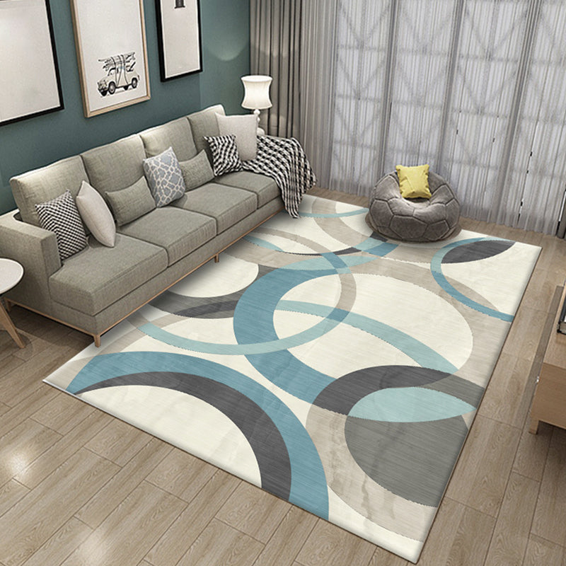 Simple multicolor abstract rug synthetic modern area rug non-slip pad pet-friendly rug for the living room | Bowlift