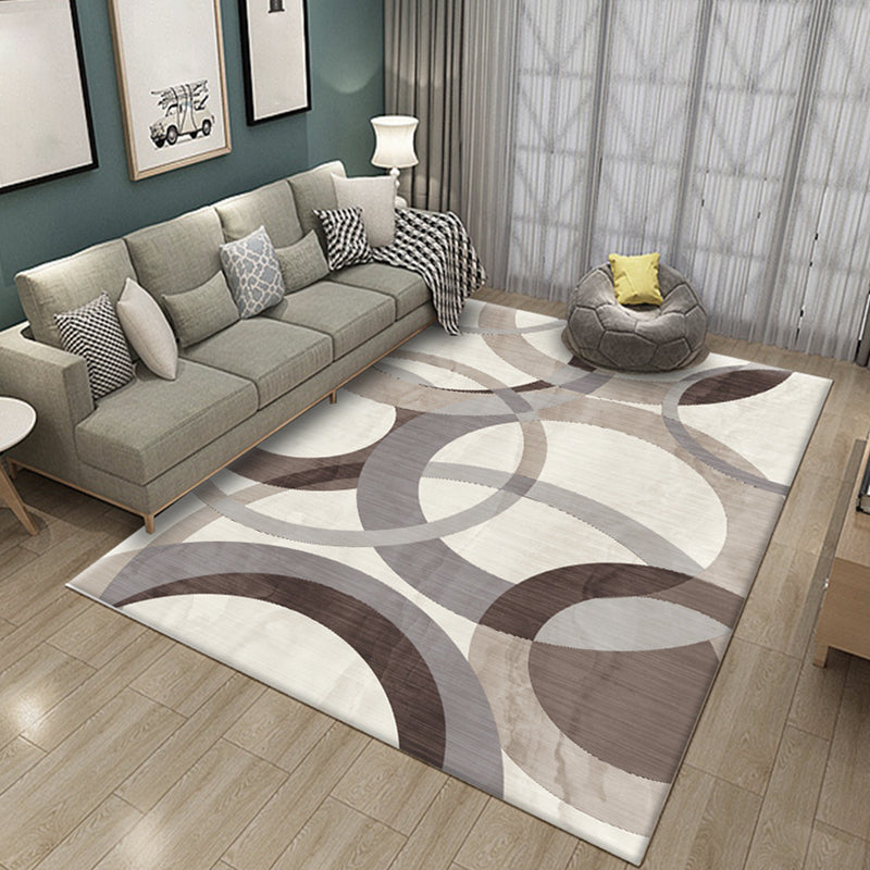 Simple multicolor abstract rug synthetic modern area rug non-slip pad pet-friendly rug for the living room | Bowlift