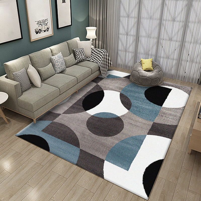 Simple multicolor abstract rug synthetic modern area rug non-slip pad pet-friendly rug for the living room | Bowlift