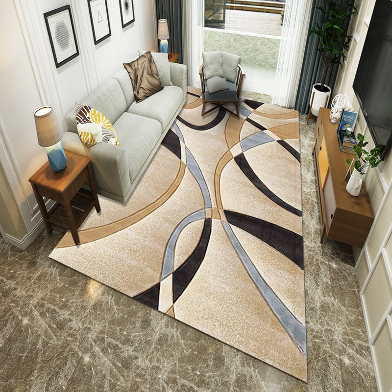Simple multicolor abstract rug synthetic modern area rug non-slip pad pet-friendly rug for the living room | Bowlift