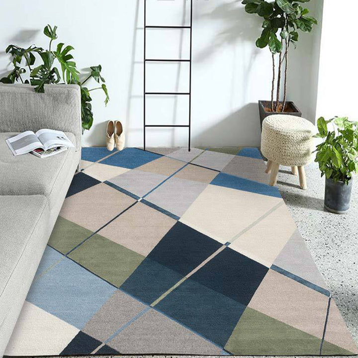Western Geo Printed Rug Multicolor Synthetic Rug for Indoor Machine Washable Non-Slip Back Rug for Room | Bowlift