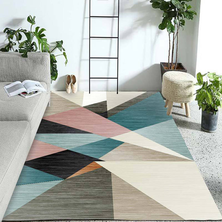 Western Geo Printed Rug Multicolor Synthetic Rug for Indoor Machine Washable Non-Slip Back Rug for Room | Bowlift