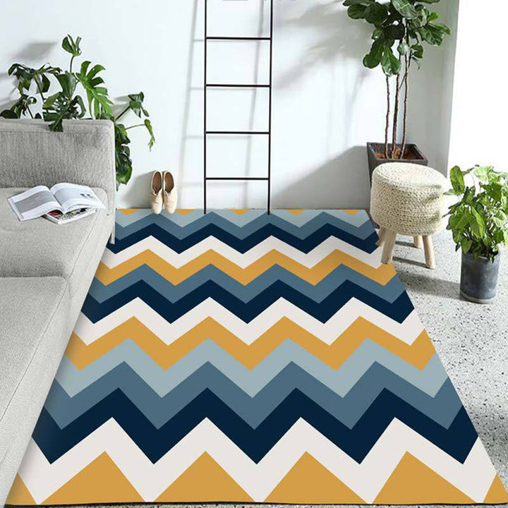 Western Geo Printed Rug Multicolor Synthetic Rug for Indoor Machine Washable Non-Slip Back Rug for Room | Bowlift