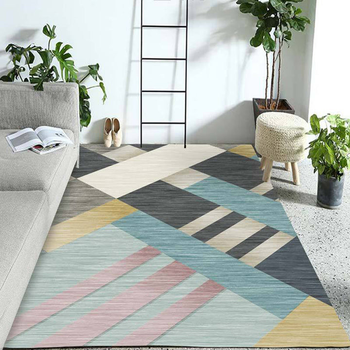 Western Geo Printed Rug Multicolor Synthetic Rug for Indoor Machine Washable Non-Slip Back Rug for Room | Bowlift