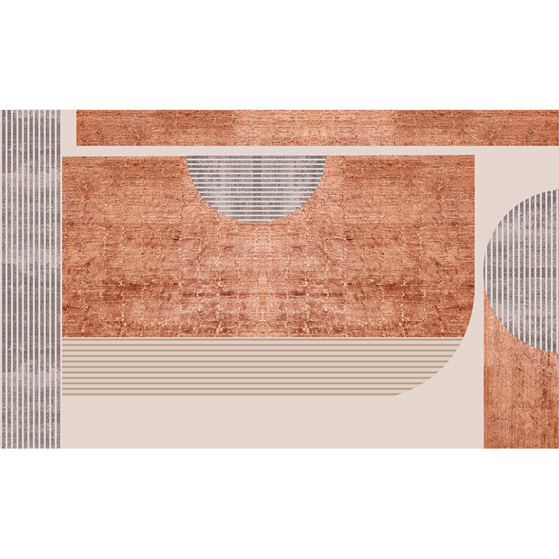 Modern living room rug Multicolored geometric print area rug cotton blend non-slip rug | Bowlift