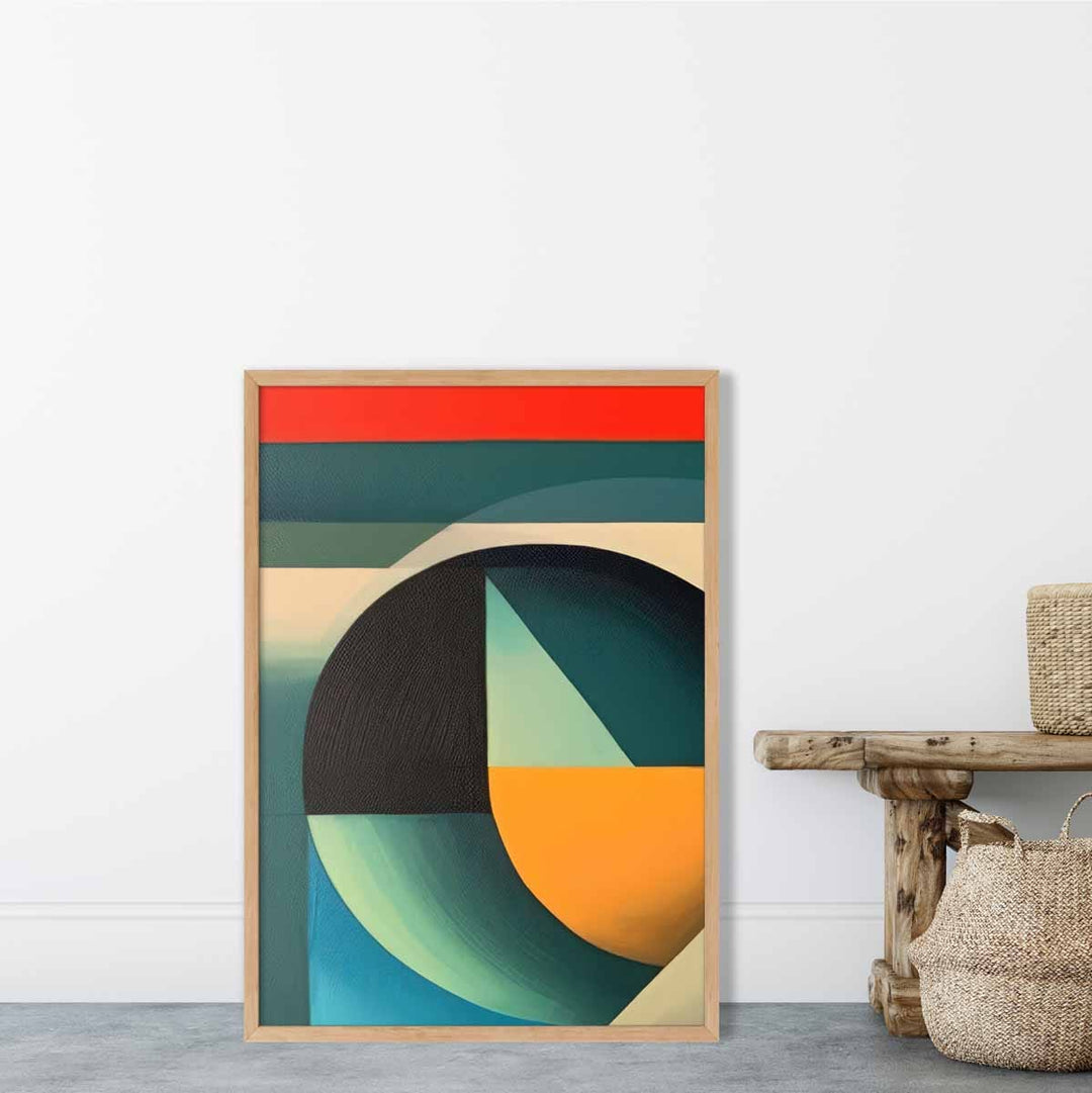 Abstract Colorful Shapes Art Print Blue Red Orange No. 3 | Bowlift