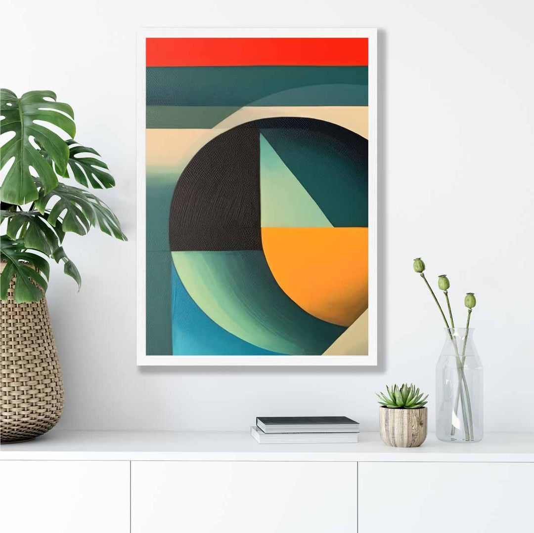 Abstract Colorful Shapes Art Print Blue Red Orange No. 3 | Bowlift