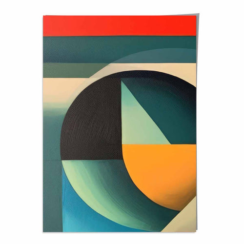 Abstract Colorful Shapes Art Print Blue Red Orange No. 3 | Bowlift