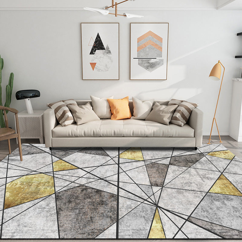 Modern Bedroom Rug Multicolor Abstract Print Area Rug Synthetic Non-Slip Back Machine Washable Rug | Bowlift