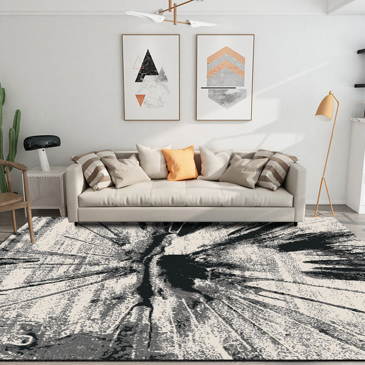Modern Bedroom Rug Multicolor Abstract Print Area Rug Synthetic Non-Slip Back Machine Washable Rug | Bowlift
