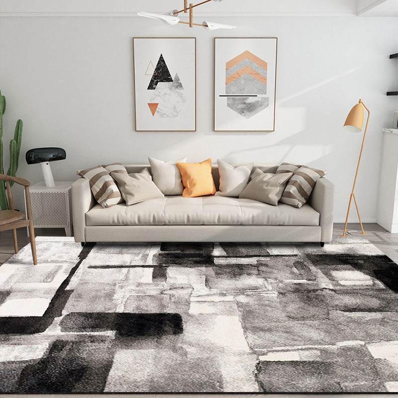 Modern Bedroom Rug Multicolor Abstract Print Area Rug Synthetic Non-Slip Back Machine Washable Rug | Bowlift