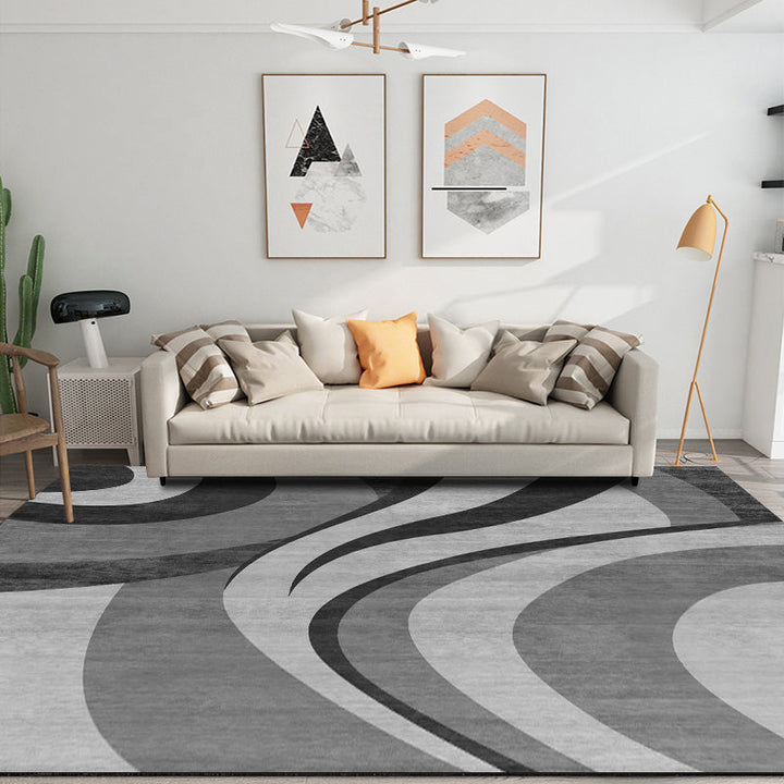 Modern Bedroom Rug Multicolor Abstract Print Area Rug Synthetic Non-Slip Back Machine Washable Rug | Bowlift
