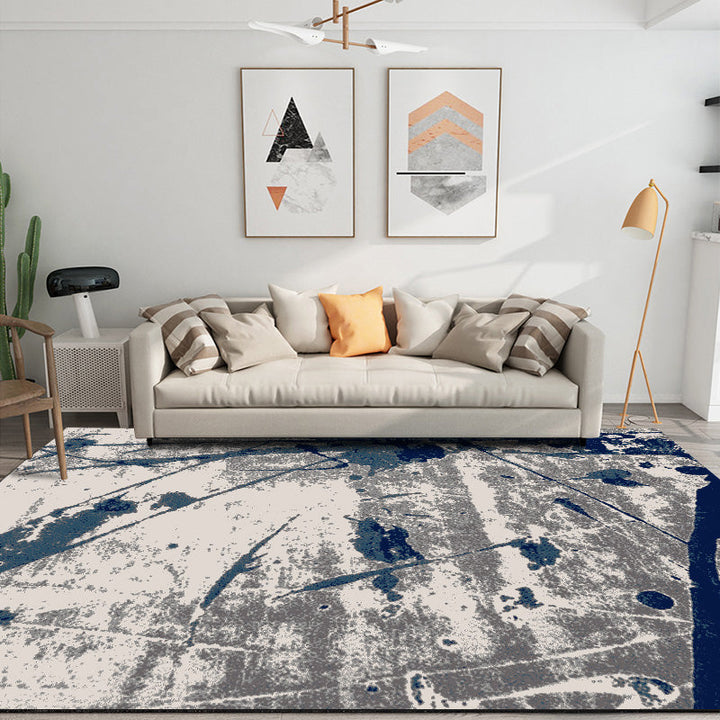 Modern Bedroom Rug Multicolor Abstract Print Area Rug Synthetic Non-Slip Back Machine Washable Rug | Bowlift