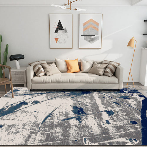 Modern Bedroom Rug Multicolor Abstract Print Area Rug Synthetic Non-Slip Back Machine Washable Rug | Bowlift