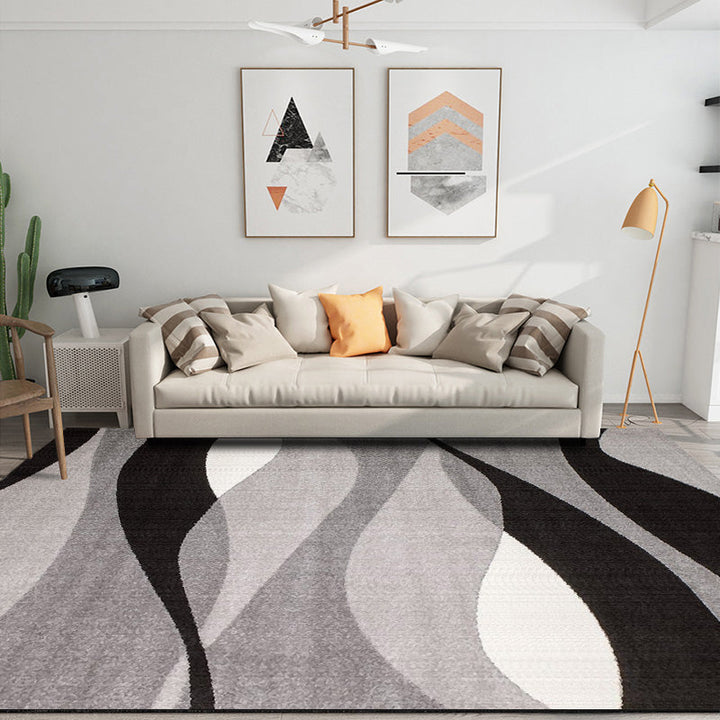 Modern Bedroom Rug Multicolor Abstract Print Area Rug Synthetic Non-Slip Back Machine Washable Rug | Bowlift