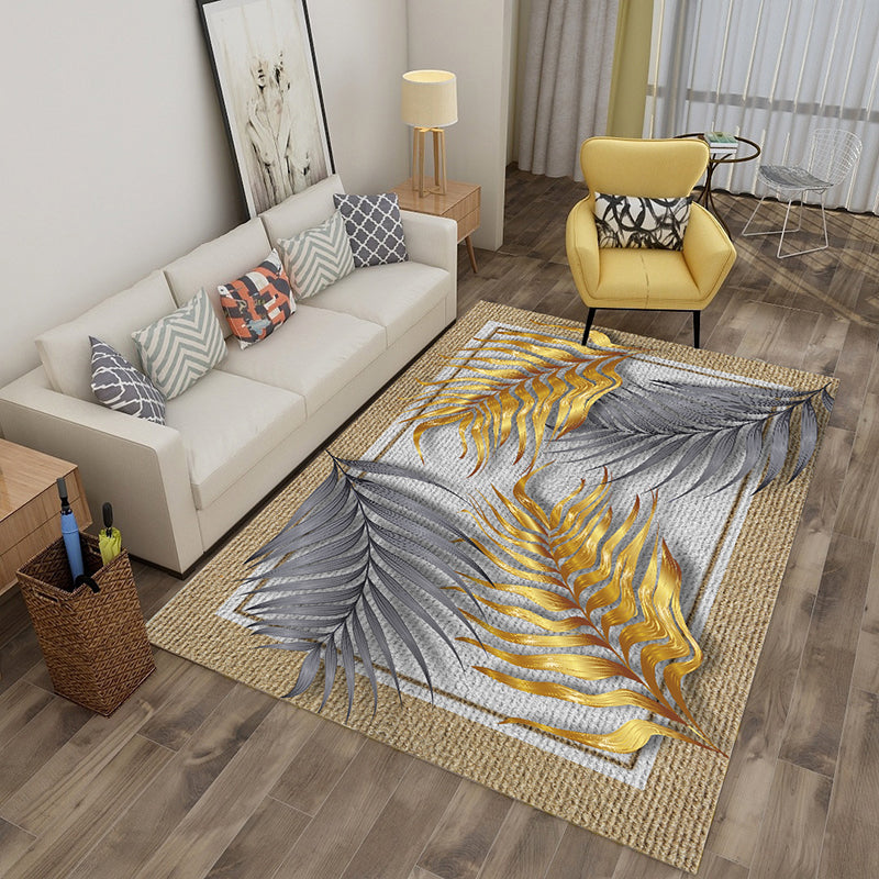 BowLift | Multicolor tropical rug polyester plant-printed rug non-slip back pet-friendly rug for living room
