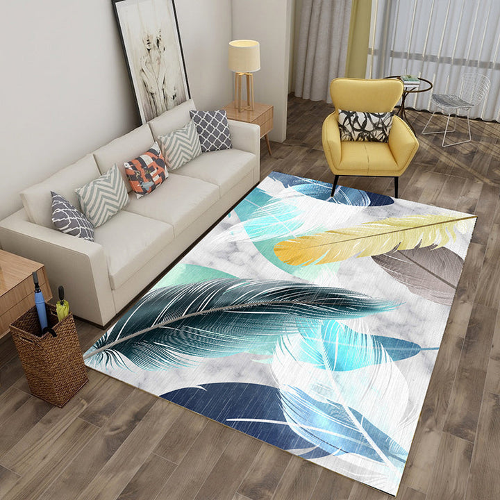 BowLift | Multicolor tropical rug polyester plant printed rug non-slip backing pet-friendly rug for living room