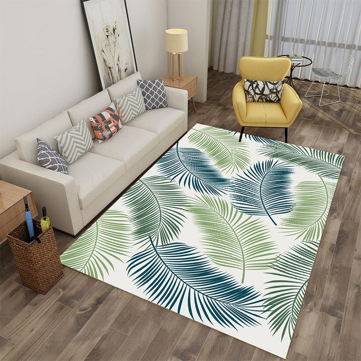 BowLift | Multicolor tropical rug polyester plant printed rug non-slip backing pet-friendly rug for living room