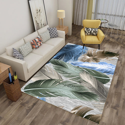 BowLift | Multicolor tropical rug polyester plant-printed rug non-slip back pet-friendly rug for living room