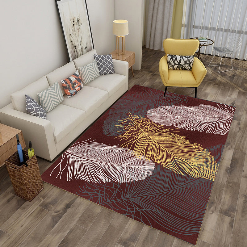 BowLift | Multicolor tropical rug polyester plant-printed rug non-slip back pet-friendly rug for living room
