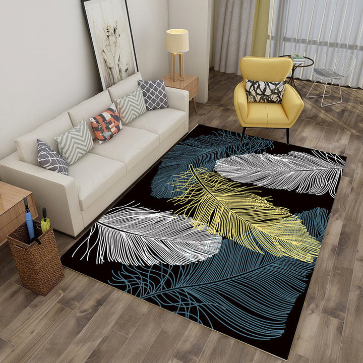 BowLift | Multicolor tropical rug polyester plant-printed rug non-slip back pet-friendly rug for living room