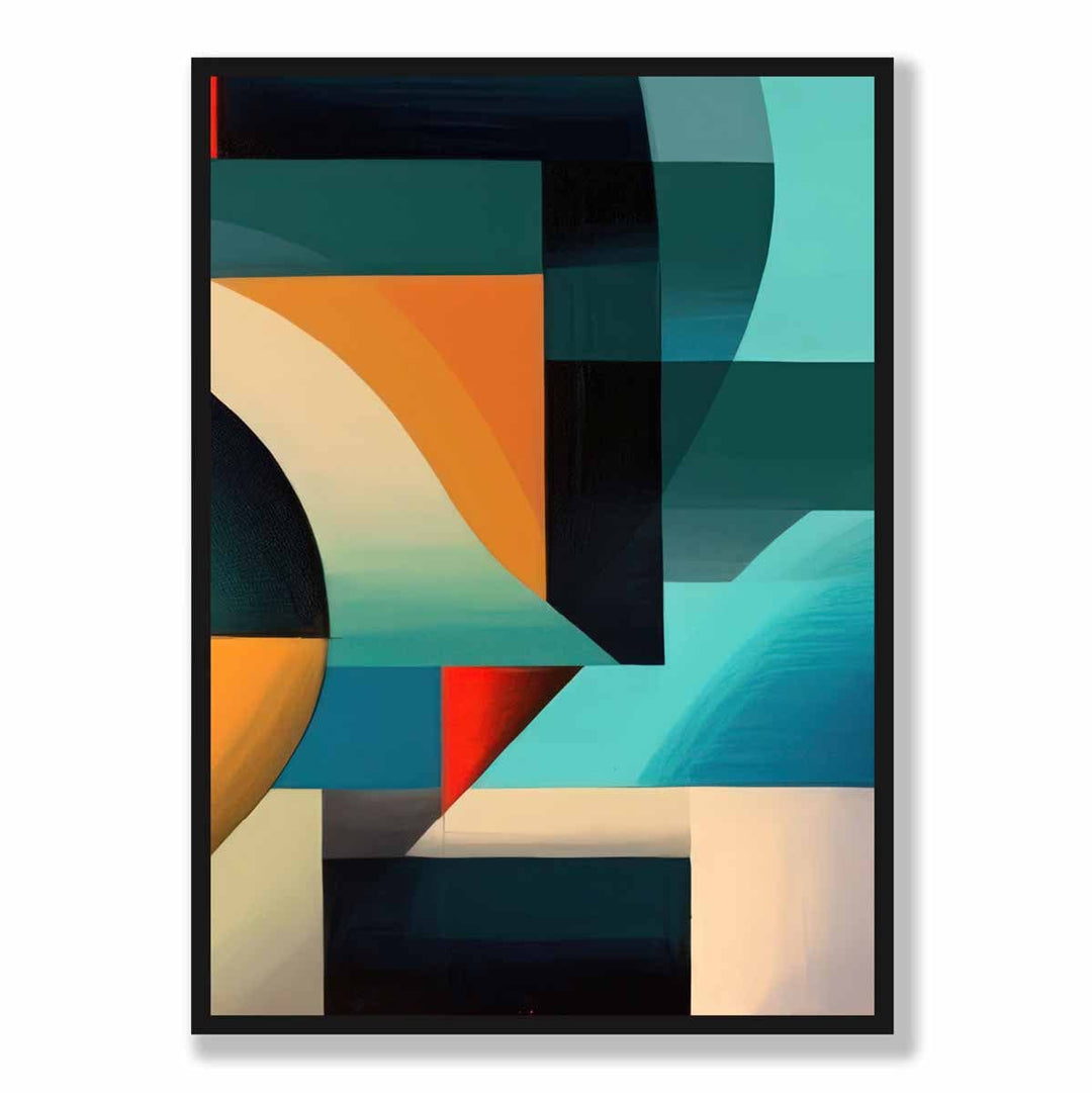 Abstract Colorful Shapes Art Print Blue Red Orange No. 4 | Bowlift