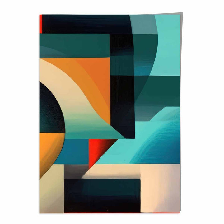 Abstract Colorful Shapes Art Print Blue Red Orange No. 4 | Bowlift