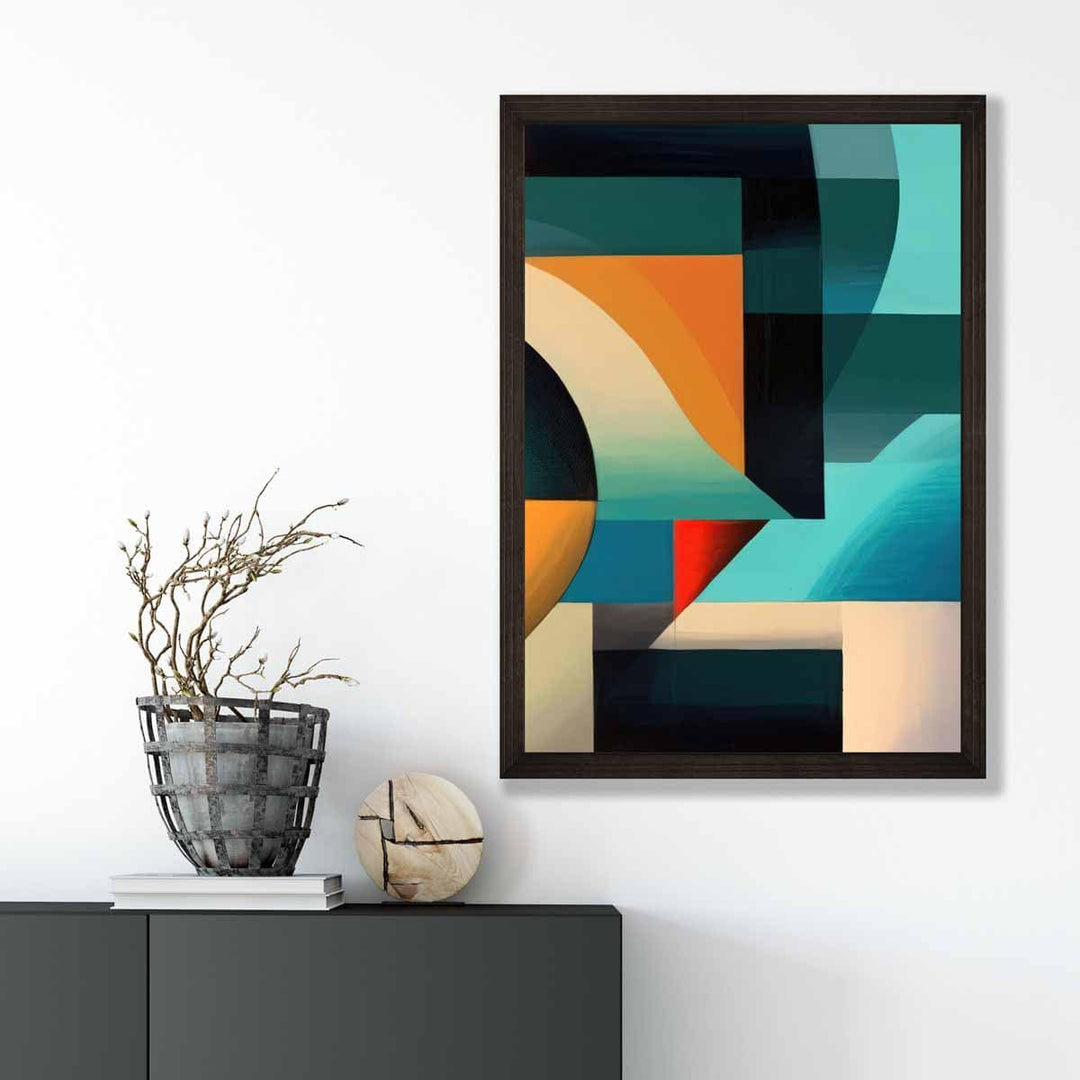 Abstract Colorful Shapes Art Print Blue Red Orange No. 4 | Bowlift