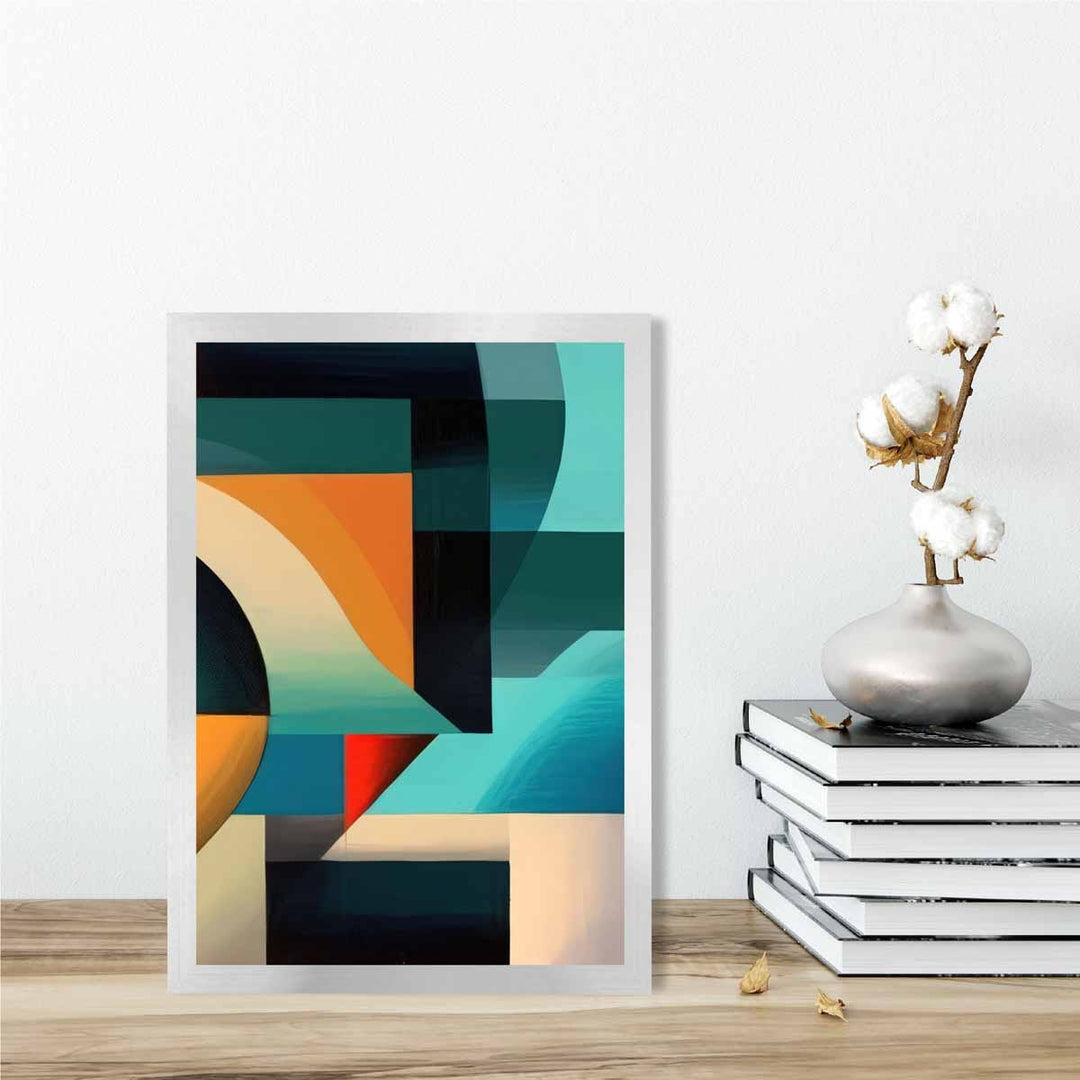Abstract Colorful Shapes Art Print Blue Red Orange No. 4 | Bowlift