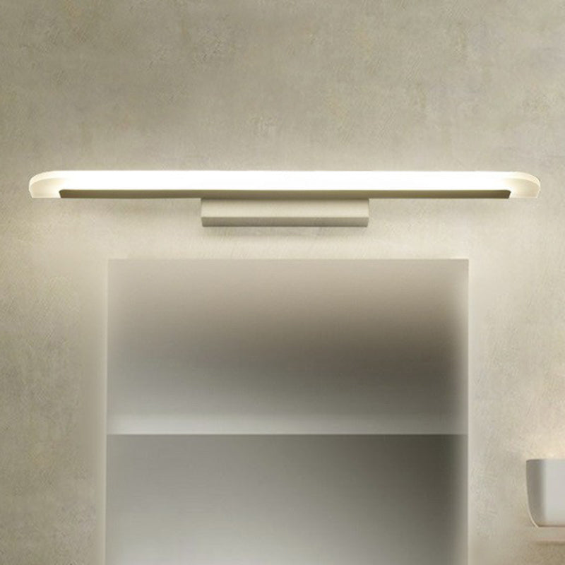 BowLift | Linear Shaped Bathroom Wall Lamp Acrylic Simplicity LED Vanity Fixture in White