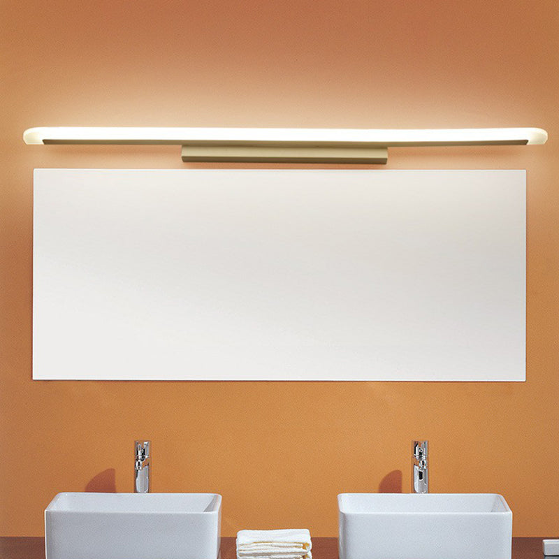 BowLift | Linear Shaped Bathroom Wall Lamp Acrylic Simplicity LED Vanity Fixture in White