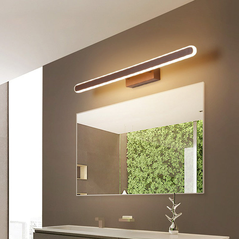 BowLift | Minimalist Linear LED Wall Lamp Acrylic Bathroom Light Fixture in Coffee