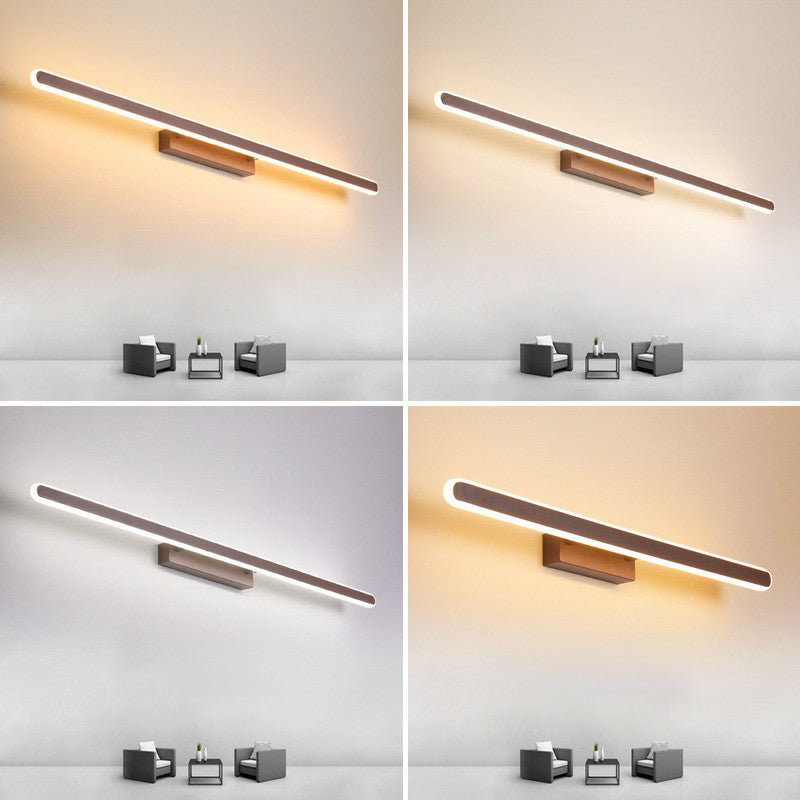 BowLift | Minimalist Linear LED Wall Lamp Acrylic Bathroom Light Fixture in Coffee