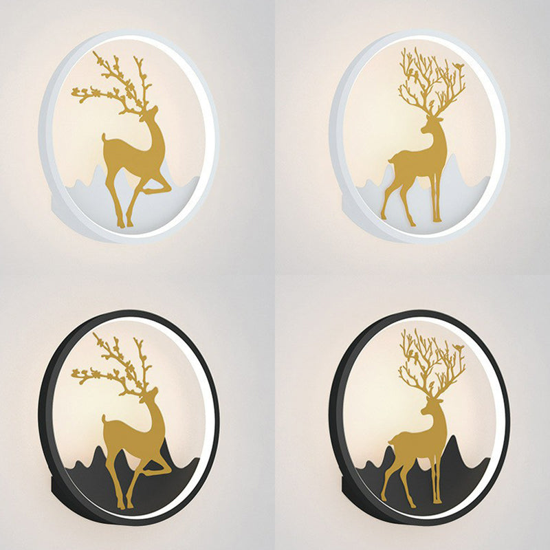 BowLift | Aluminium Ring LED Wall Mount Light Simplicity Wall Lamp Lighting with Deer Décor