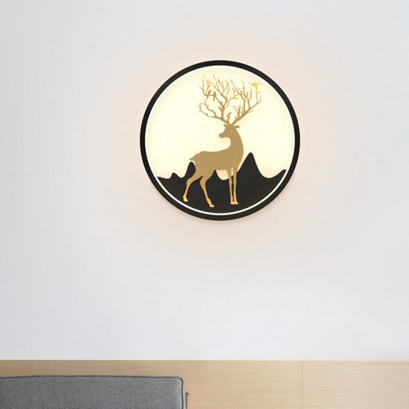 BowLift | Aluminium Ring LED Wall Mount Light Simplicity Wall Lamp Lighting with Deer Décor