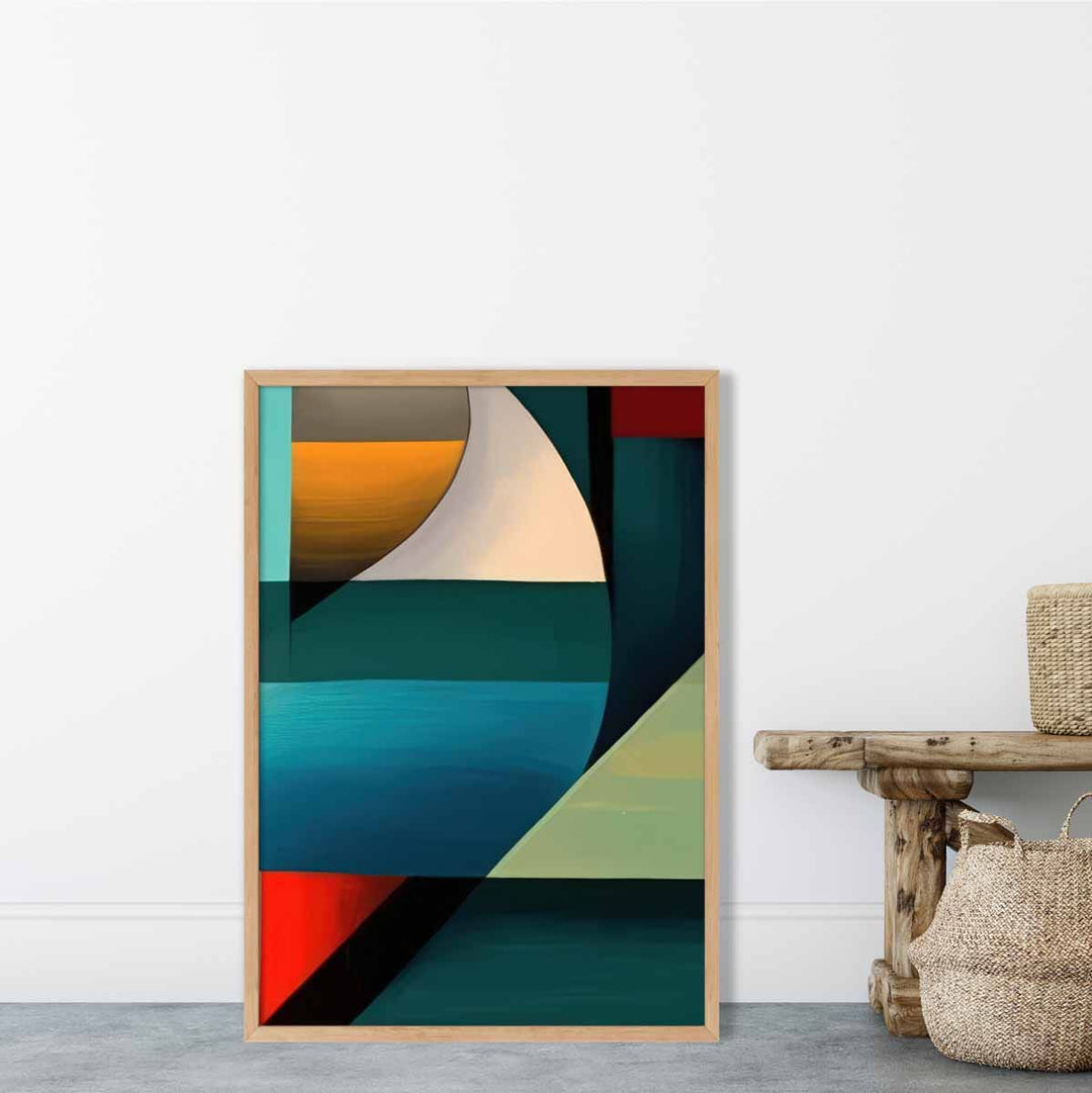 Abstract Colorful Shapes Art Print Blue Red Orange No. 5 | Bowlift