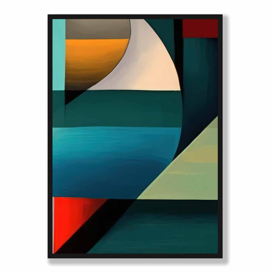 Abstract Colorful Shapes Art Print Blue Red Orange No. 5 | Bowlift