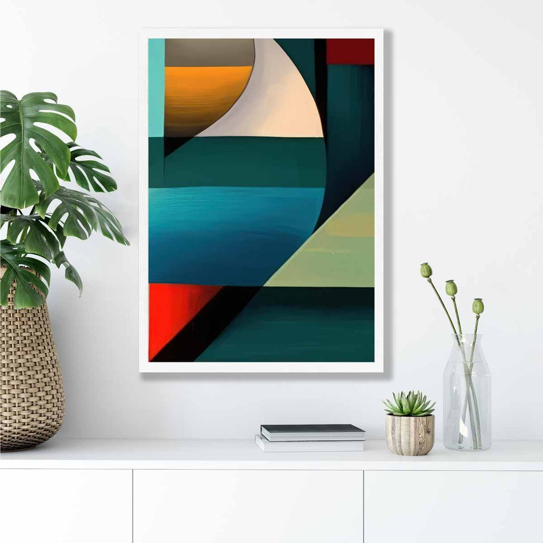 Abstract Colorful Shapes Art Print Blue Red Orange No. 5 | Bowlift