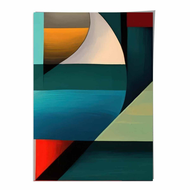 Abstract Colorful Shapes Art Print Blue Red Orange No. 5 | Bowlift