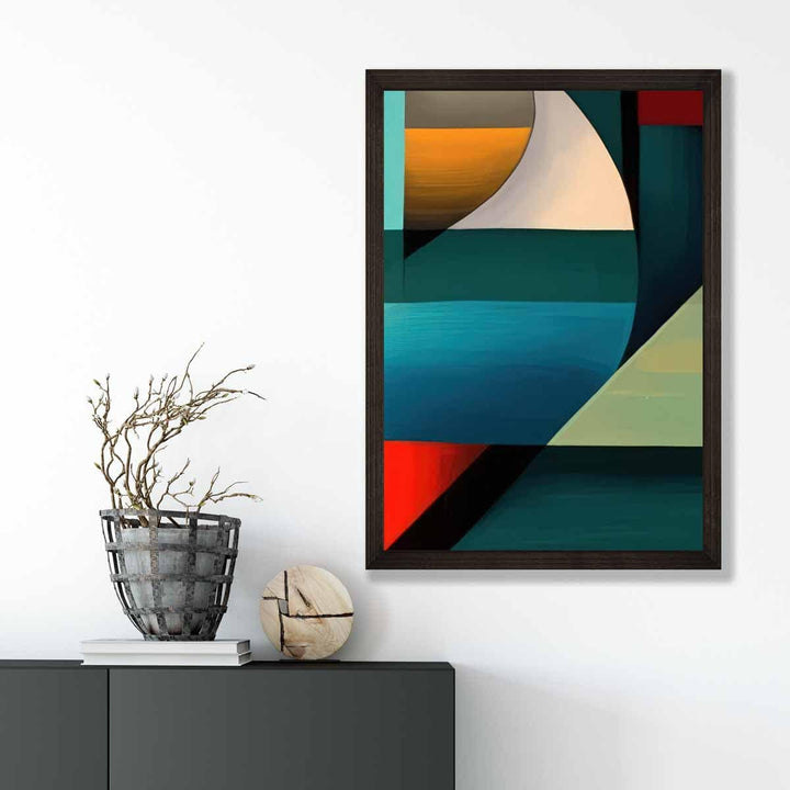 Abstract Colorful Shapes Art Print Blue Red Orange No. 5 | Bowlift