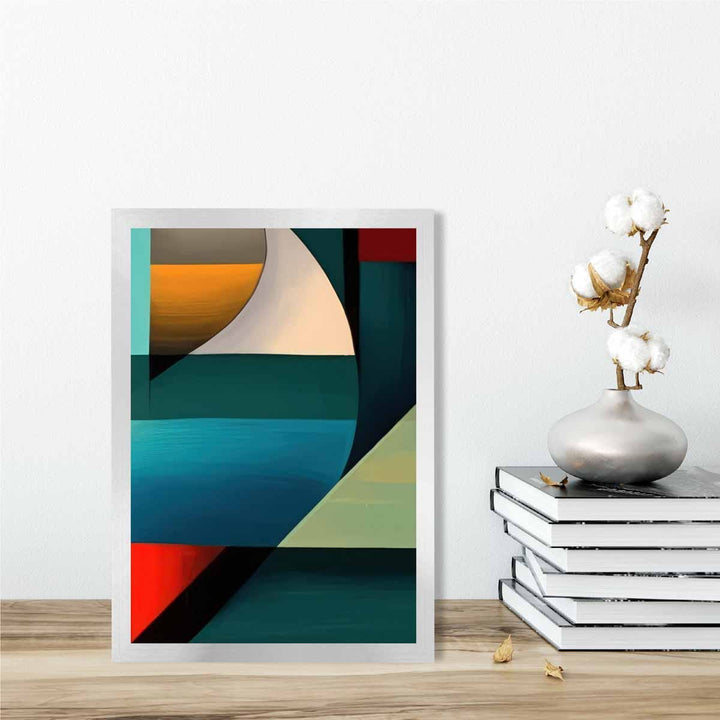 Abstract Colorful Shapes Art Print Blue Red Orange No. 5 | Bowlift