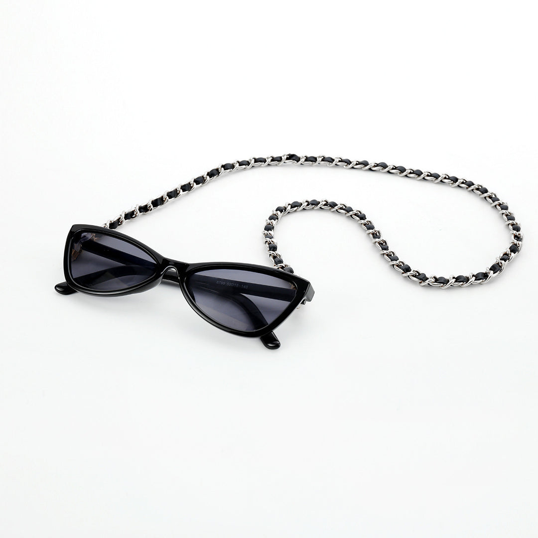 Fashionable Cat-Eye Sunglasses with Chain Strap Bowlift
