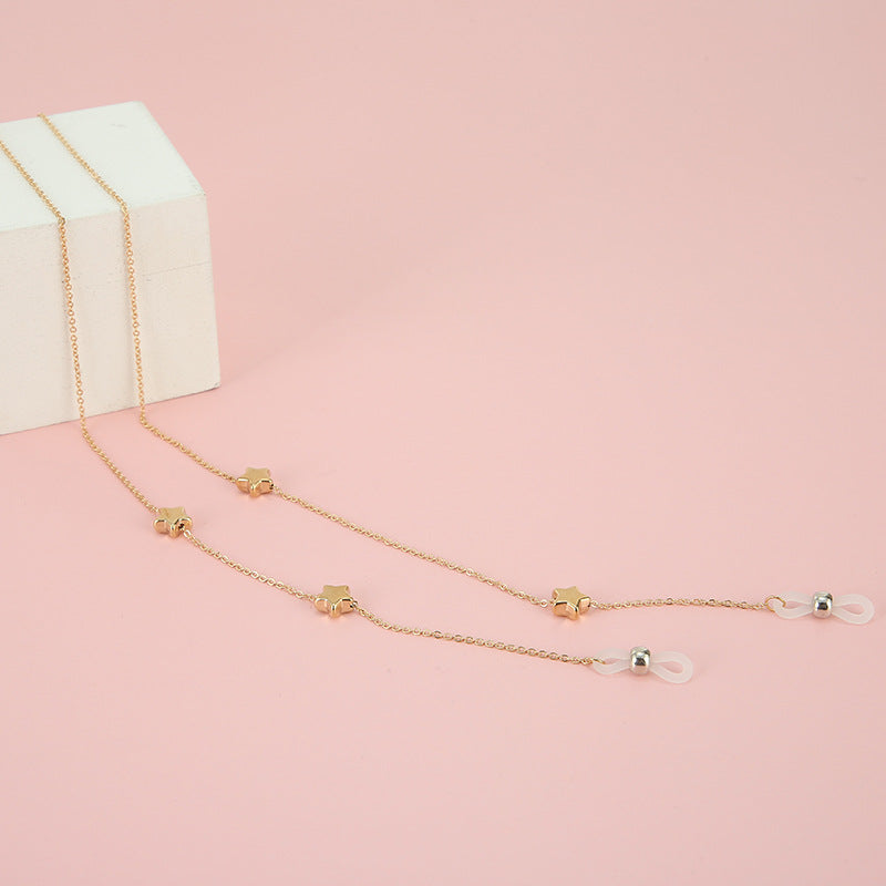 Adjustable Gold Beaded Eyewear Chain Bowlift